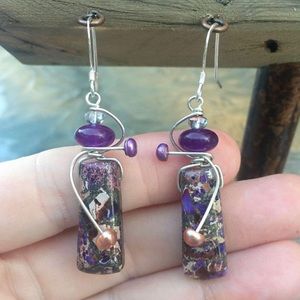 Handmade Sterling Silver gemstone earrings by Michelle Sinofsky-Eshbaugh
